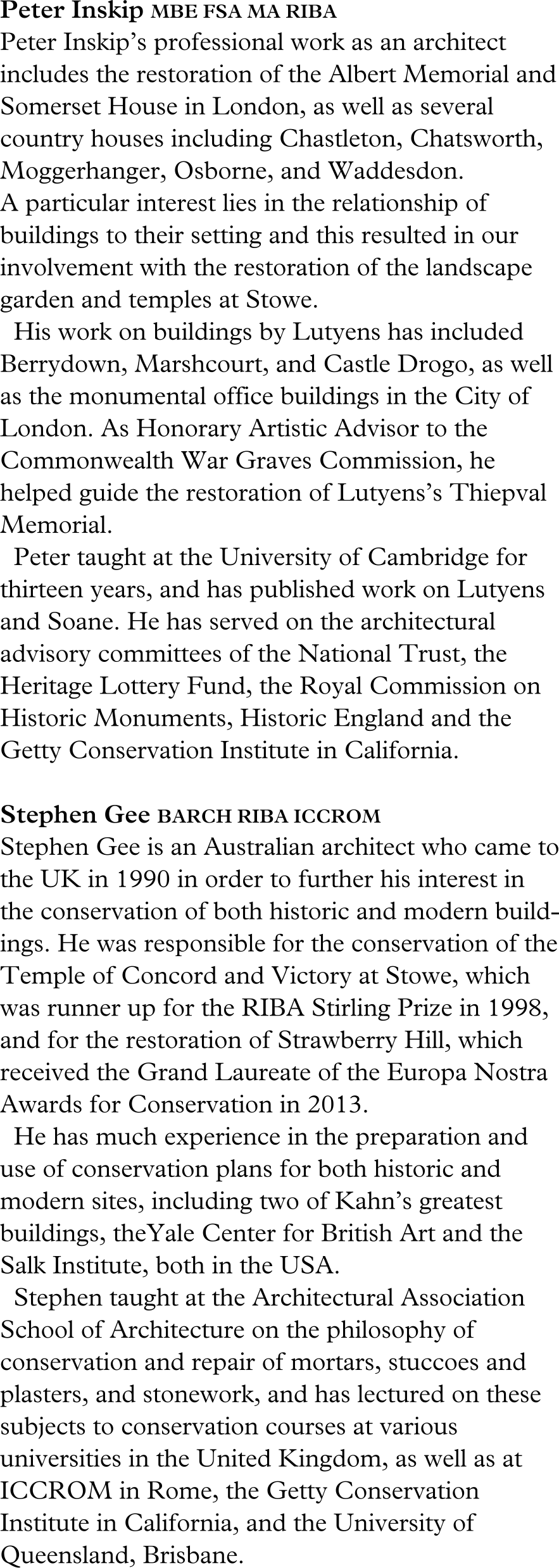 Peter Inskip MBE FSA MA